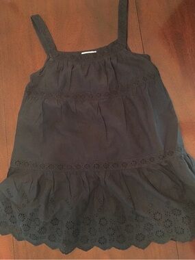 Mini Boden 11/12 Navy Blue Eyelet Sundress